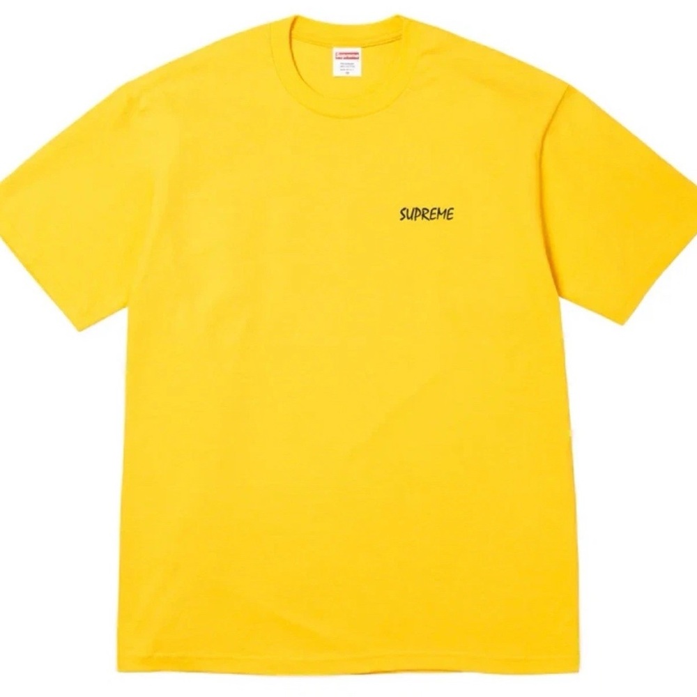 Supreme Pre-Shrunk 100% Cotton, Black Cat Tee Yellow In Size Medium - Picture 2 of 6
